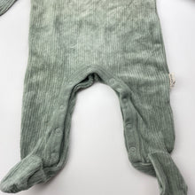Load image into Gallery viewer, unisex Baby Berry, green velour coverall / romper, GUC, size 000,  
