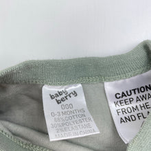 Load image into Gallery viewer, unisex Baby Berry, green velour coverall / romper, GUC, size 000,  