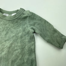 Load image into Gallery viewer, unisex Baby Berry, green velour coverall / romper, GUC, size 000,  
