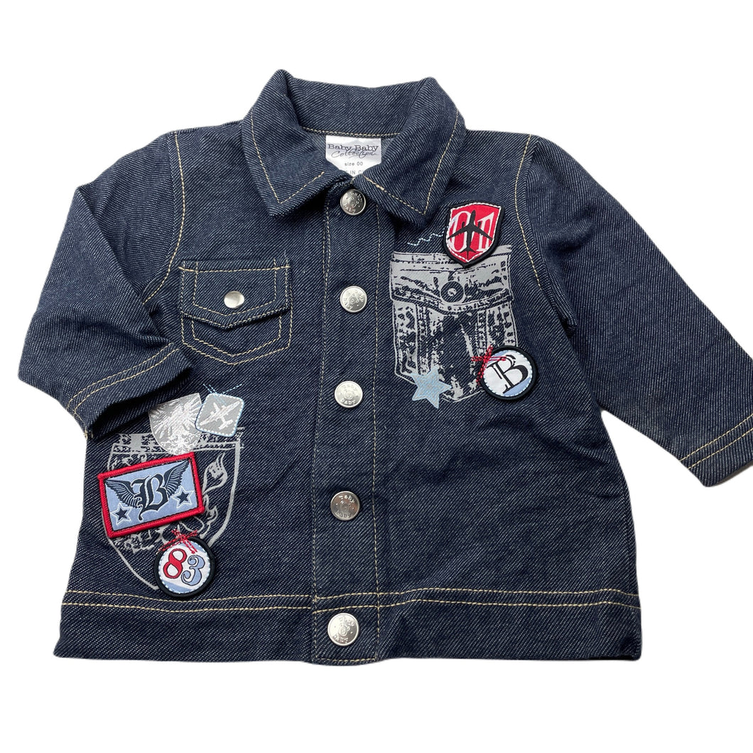 Boys Baby Baby, stretchy lightweight long sleeve top, poppers, EUC, size 00,  