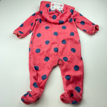Load image into Gallery viewer, Girls Tiny Little Wonders, fleece zip coverall / romper, GUC, size 00,  