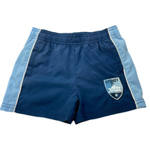 Load image into Gallery viewer, Boys Hyundai A League, Sydney FC football shorts, elasticated, FUC, size 1,  