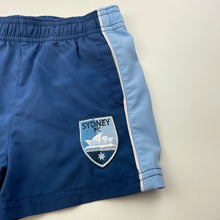 Load image into Gallery viewer, Boys Hyundai A League, Sydney FC football shorts, elasticated, FUC, size 1,  