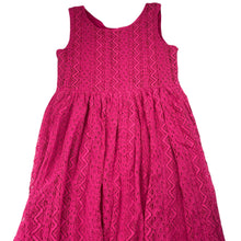 Load image into Gallery viewer, Girls Pumpkin Patch, lined pink lace party dress, GUC, size 12, L: 80cm at front