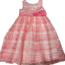 Load image into Gallery viewer, Girls Victoria Rose, lined pink, white &amp; silver party dress, FUC, size 6, L: 67cm