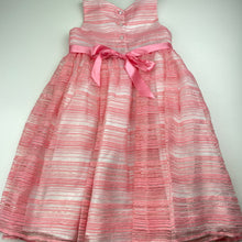Load image into Gallery viewer, Girls Victoria Rose, lined pink, white &amp; silver party dress, FUC, size 6, L: 67cm