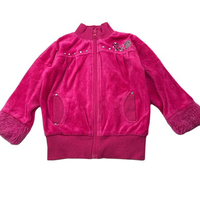 Girls Love 2 Dance, pink velour zip up sweater, GUC, size 3,  