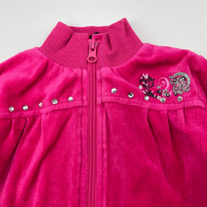 Girls Love 2 Dance, pink velour zip up sweater, GUC, size 3,  