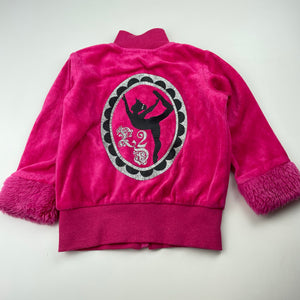 Girls Love 2 Dance, pink velour zip up sweater, GUC, size 3,  