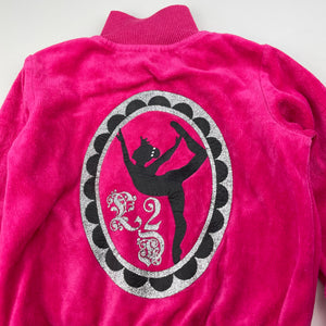 Girls Love 2 Dance, pink velour zip up sweater, GUC, size 3,  