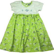 Load image into Gallery viewer, Girls Kid Stuff, vintage grey &amp; white floral dress, marks upper back, FUC, size 4, L: 59cm