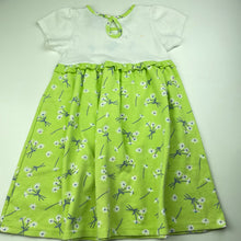 Load image into Gallery viewer, Girls Kid Stuff, vintage grey &amp; white floral dress, marks upper back, FUC, size 4, L: 59cm