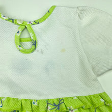 Load image into Gallery viewer, Girls Kid Stuff, vintage grey &amp; white floral dress, marks upper back, FUC, size 4, L: 59cm