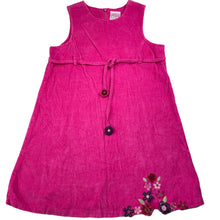 Load image into Gallery viewer, Girls Fun Spirit, embroidered corduroy cotton dress, GUC, size 7, L: 61cm