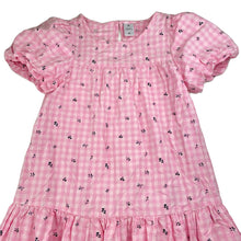 Load image into Gallery viewer, Girls Target, pink check floral cotton short sleeve dress, EUC, size 10, L: 73cm