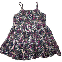 Load image into Gallery viewer, Girls Target, navy foral viscose / linen summer dress, GUC, size 7, L: 62cm