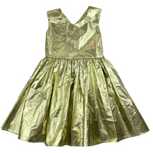 Load image into Gallery viewer, Girls COS, metallic gold lightweight party dress, EUC, size 2, L: 50cm