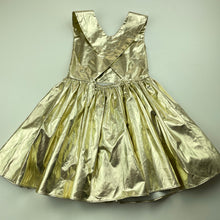 Load image into Gallery viewer, Girls COS, metallic gold lightweight party dress, EUC, size 2, L: 50cm