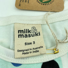 Load image into Gallery viewer, Girls Milk &amp; Masuki, organic cotton blend long sleeve dress, NEW, size 3, L: 47cm at front