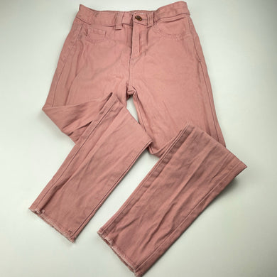 Girls 1964 Denim Co, pink stretch cotton pants, Inside leg: 50.5cm, W: 27cm across, EUC, size 8,  
