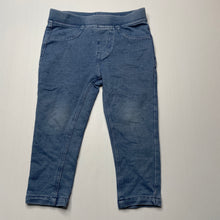 Load image into Gallery viewer, Girls Anko, blue stretchy denim leggings, elasticated, Inside leg: 28cm, FUC, size 2,  