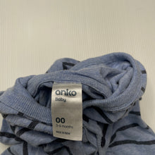 Load image into Gallery viewer, Boys Anko, blue stripe hooded romper, FUC, size 00,  