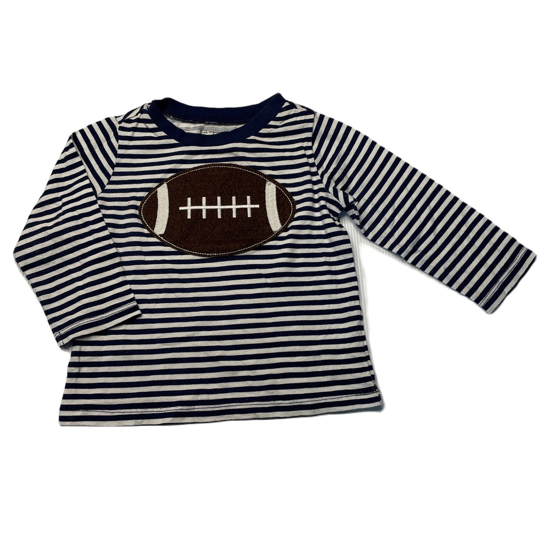 Boys First Impressions, navy stripe cotton long sleeve top, GUC, size 12 months,  