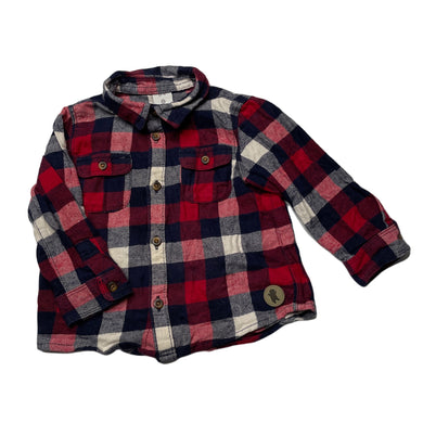 Boys Target, flannel cotton long sleeve shirt, GUC, size 1,  