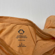 Load image into Gallery viewer, Girls Favourites, orange Aust cotton blend top, GUC, size 2,  