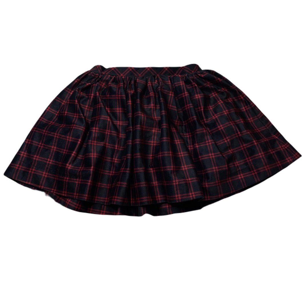 Girls checked, cotton lined skirt, elasticated, L: 30cm, EUC, size 5,  