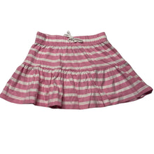 Load image into Gallery viewer, Girls Fun Spirit, pink &amp; white stripe cotton skirt, elasticated, L: 24cm, GUC, size 6,  