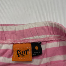 Load image into Gallery viewer, Girls Fun Spirit, pink &amp; white stripe cotton skirt, elasticated, L: 24cm, GUC, size 6,  
