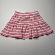 Load image into Gallery viewer, Girls Fun Spirit, pink &amp; white stripe cotton skirt, elasticated, L: 24cm, GUC, size 6,  