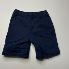 Load image into Gallery viewer, Boys Anko, navy stretch cotton shorts, elasticated, GUC, size 1,  