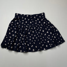 Load image into Gallery viewer, Girls Target, navy floral skirt, elasticated, L: 32cm, small mark front, FUC, size 6,  
