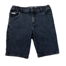 Load image into Gallery viewer, Boys World Industries, dark stretch denim shorts, adjustable, GUC, size 8,  