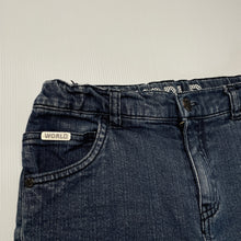 Load image into Gallery viewer, Boys World Industries, dark stretch denim shorts, adjustable, GUC, size 8,  