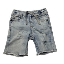 Load image into Gallery viewer, Boys Breakers, distressed stretch denim shorts, elasticated, FUC, size 2,  