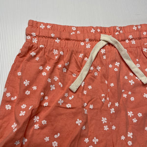 Girls Anko, coral floral cotton shorts, elasticated, EUC, size 9,  