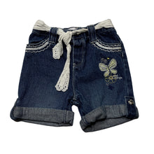 Load image into Gallery viewer, Girls Mini Mango, blue denim shorts, elasticated, GUC, size 2,  