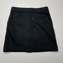 Load image into Gallery viewer, Girls Country Road, black stretch cotton skirt, adjustable, L: 31cm, GUC, size 6,  