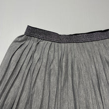 Load image into Gallery viewer, Girls Lily &amp; Dan, grey/silver pleated skirt, elasticated, L: 38cm, FUC, size 9-10,  
