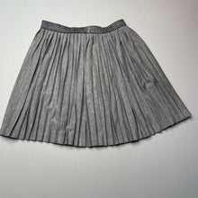 Load image into Gallery viewer, Girls Lily &amp; Dan, grey/silver pleated skirt, elasticated, L: 38cm, FUC, size 9-10,  
