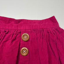 Load image into Gallery viewer, Girls Sugar Plum Tree, handmade corduroy cotton skirt, elasticated, L: 30cm, EUC, size 6,  