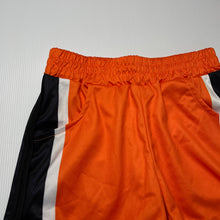 Load image into Gallery viewer, Boys orange, sports / activewear shorts, elasticated, W: 28cm across unstretched, EUC, size 7-8,  