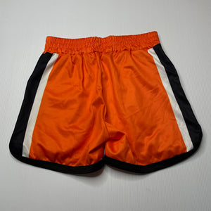 Boys orange, sports / activewear shorts, elasticated, W: 28cm across unstretched, EUC, size 7-8,  