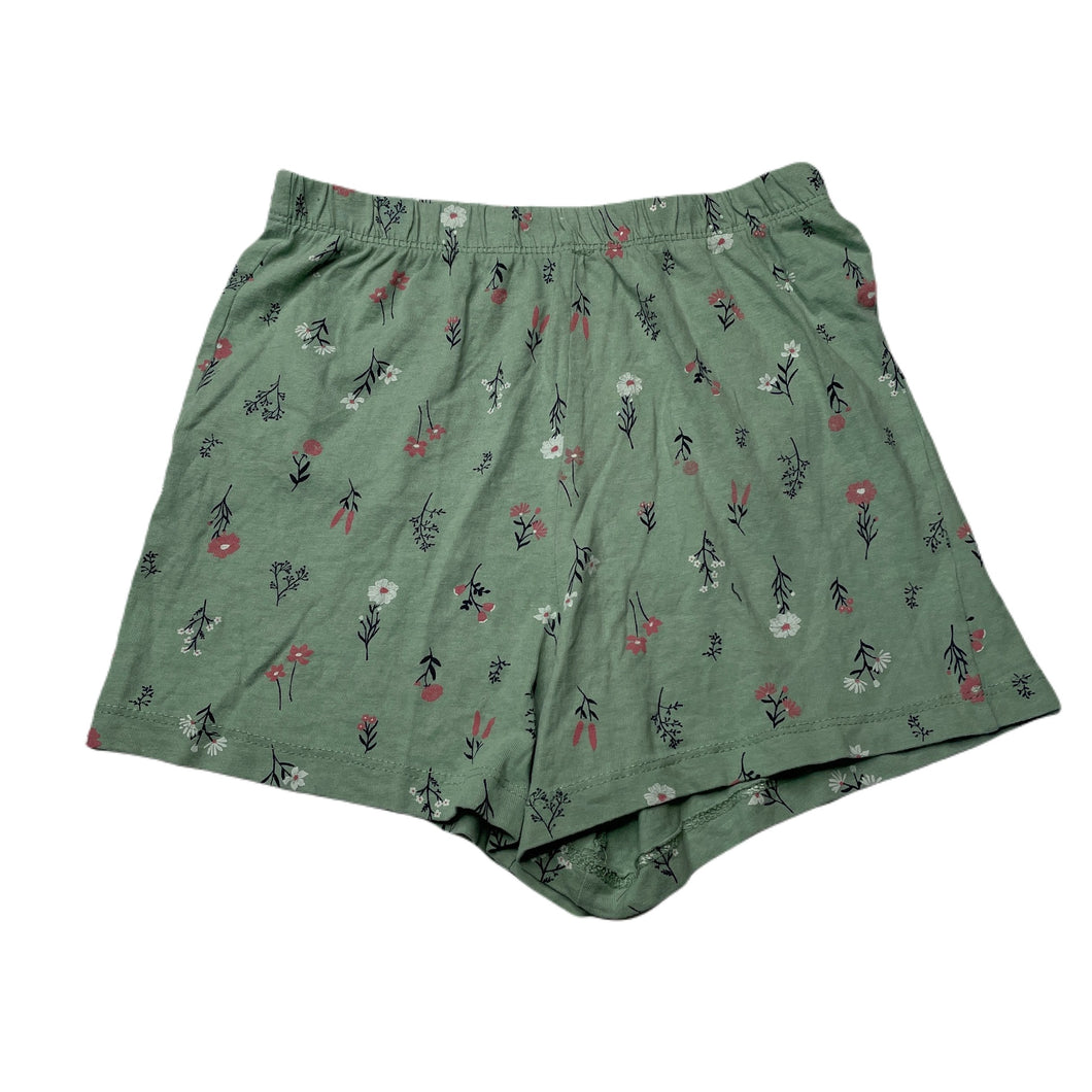 Girls Anko, green floral cotton pyjama shorts, EUC, size 8,  
