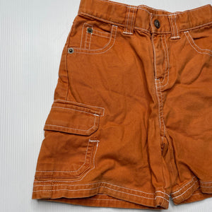 Boys Gymboree, orange cotton cargo shorts, adjustable, GUC, size 2,  