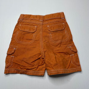 Boys Gymboree, orange cotton cargo shorts, adjustable, GUC, size 2,  