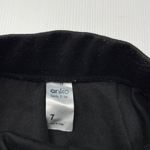 Girls Anko, black skirt, elasticated, L: 28cm, GUC, size 7,  